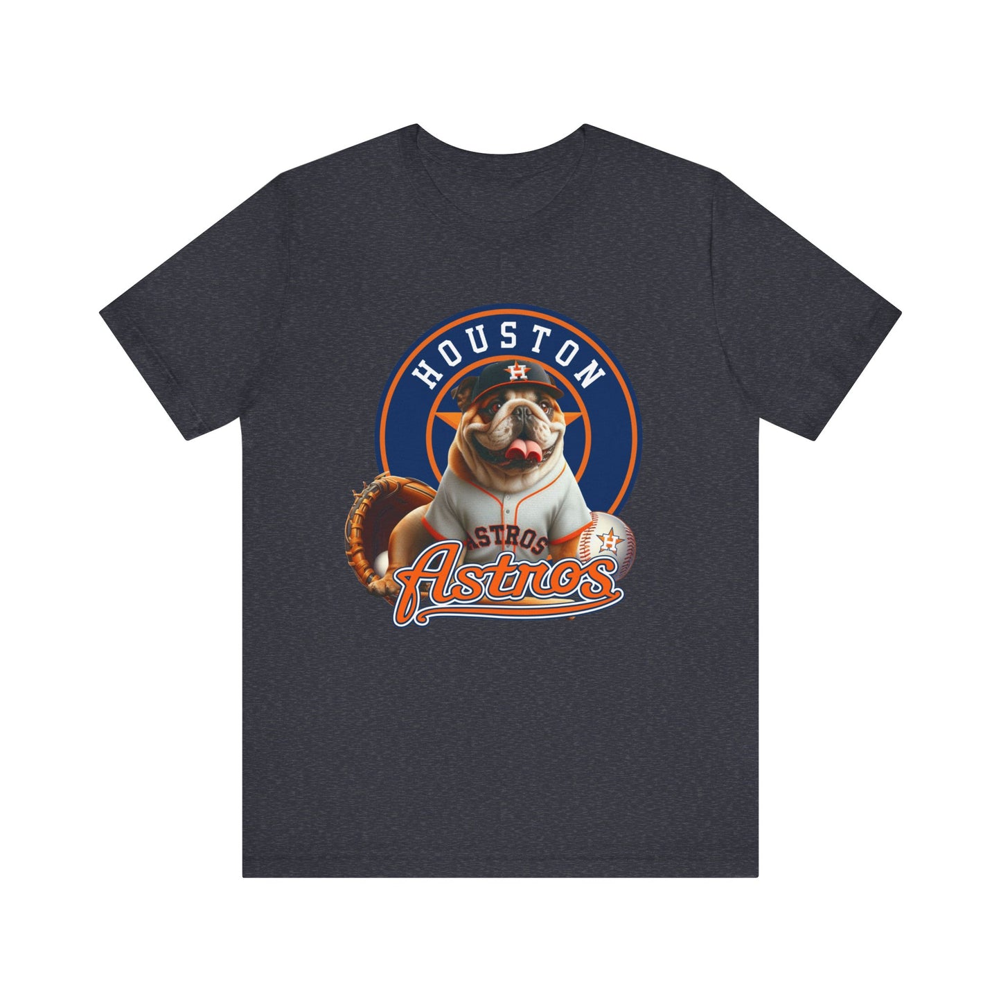 Astros - English bulldog - Houston - Unisex Short Sleeve Tee