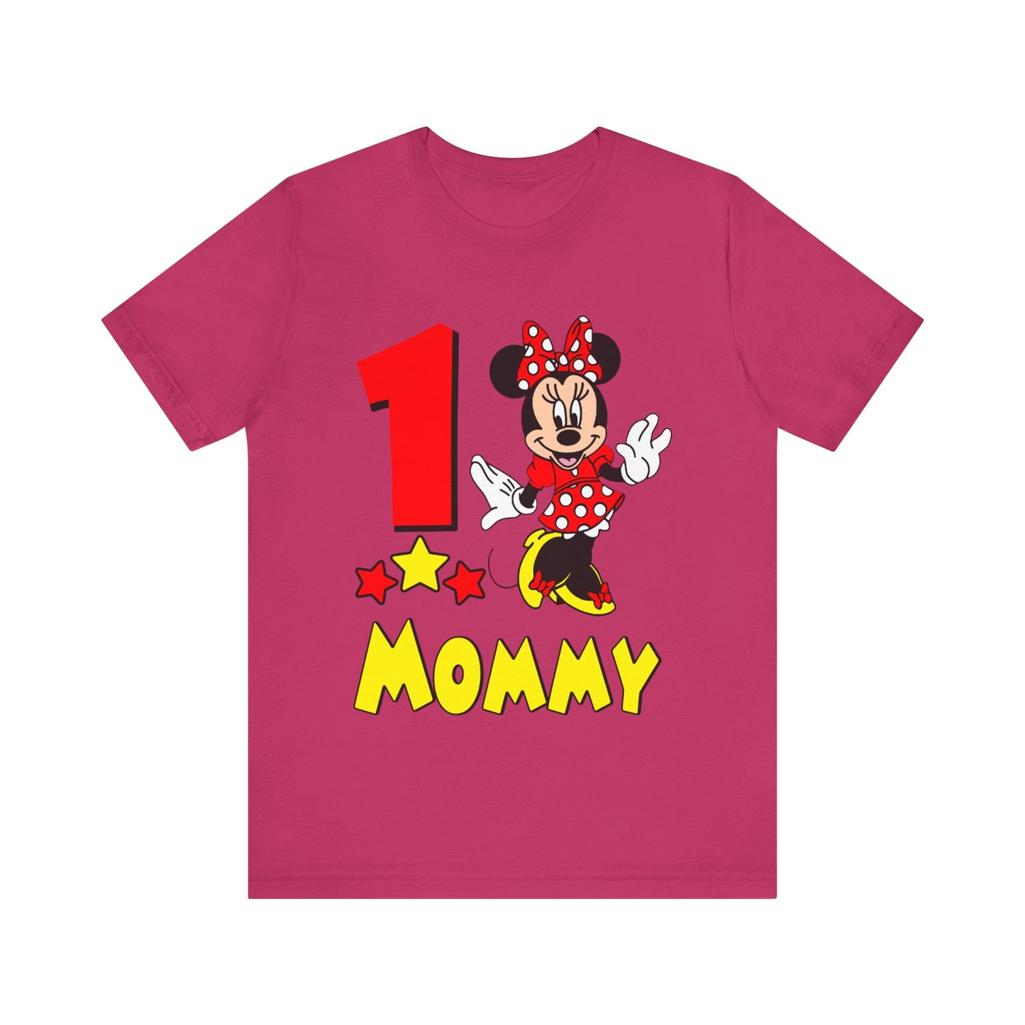 1st birthday - Minnie - Mommy shirt - Unisex Short Sleeve Tee