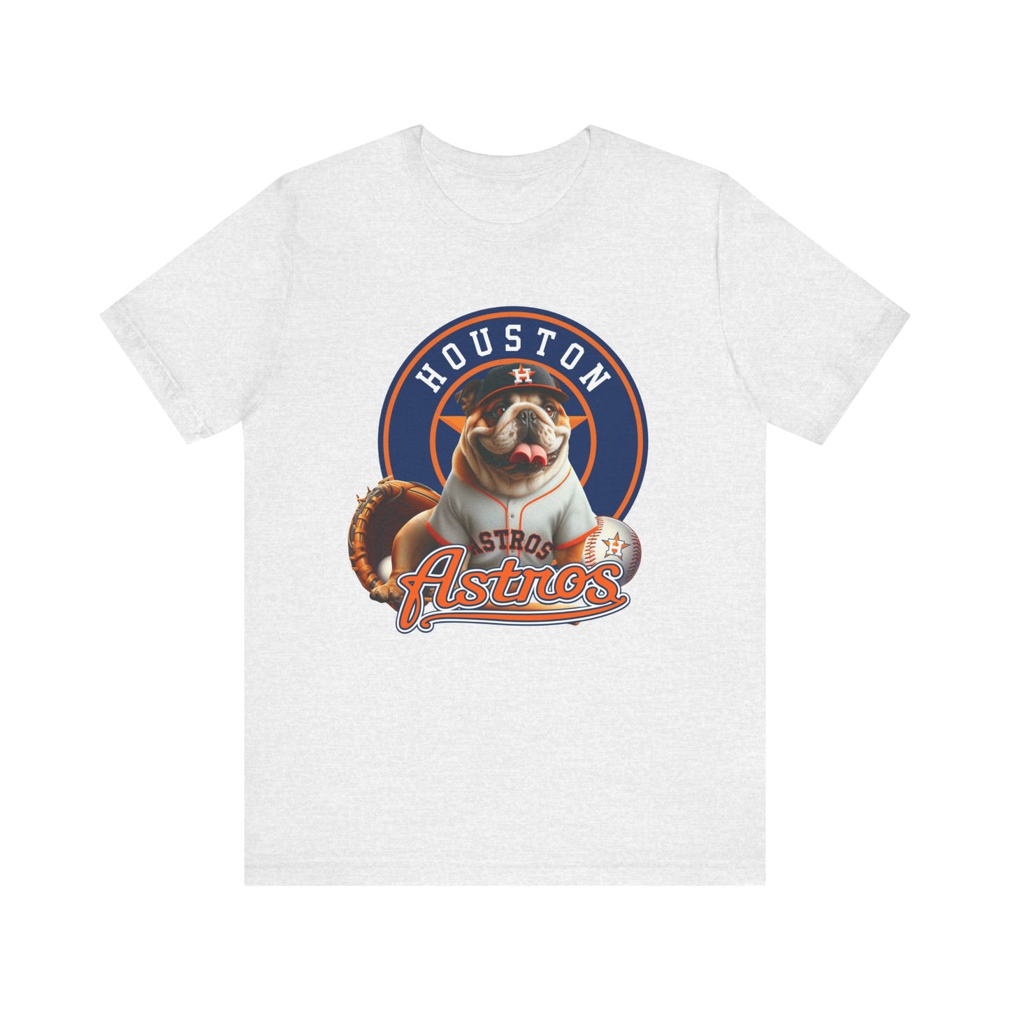 Astros - English bulldog - Houston - Unisex Short Sleeve Tee