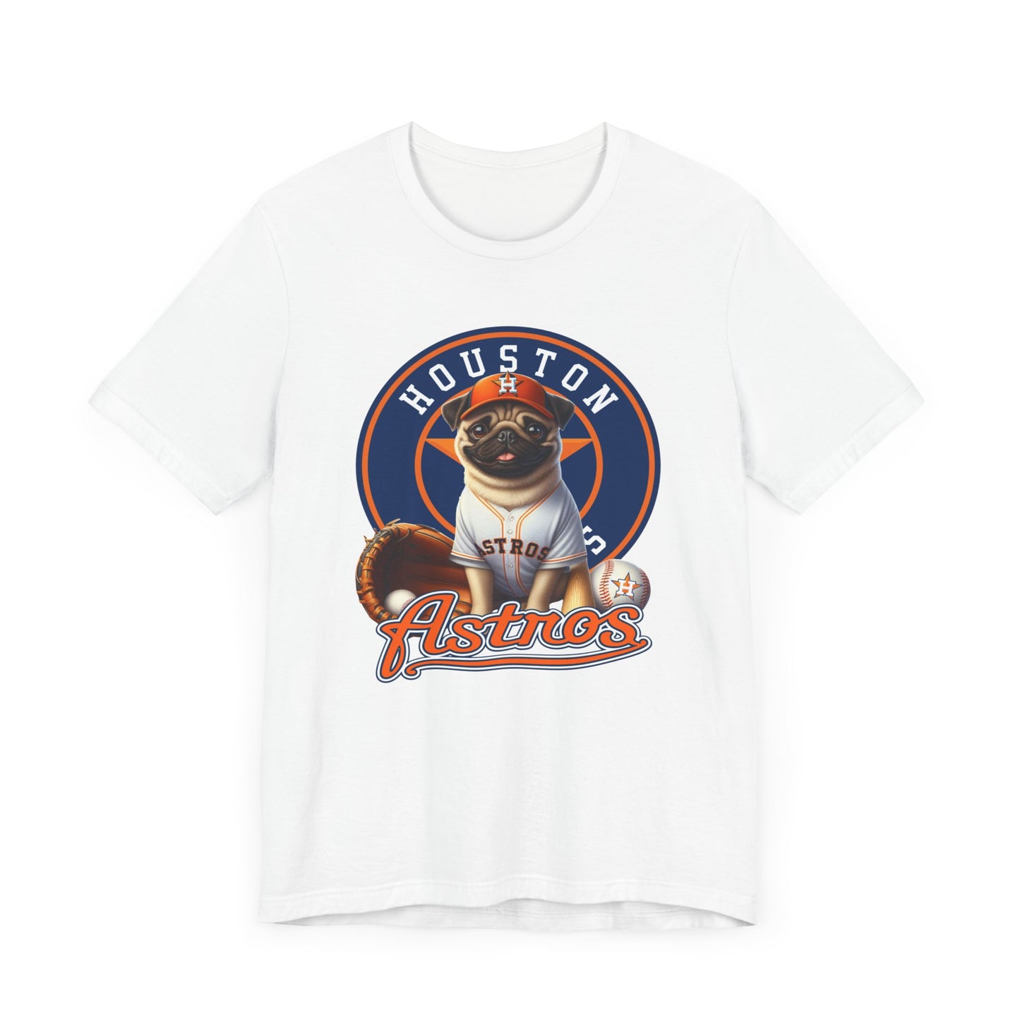 Astros - Pug - Houston - Unisex Short Sleeve Tee