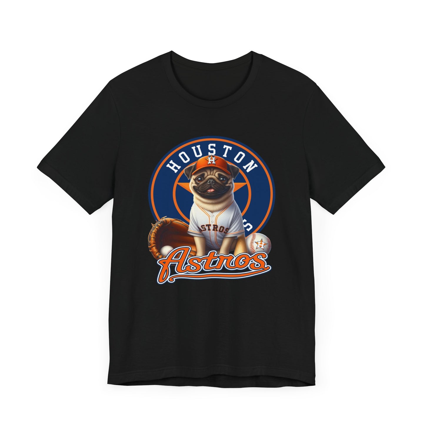 Astros - Pug - Houston - Unisex Short Sleeve Tee