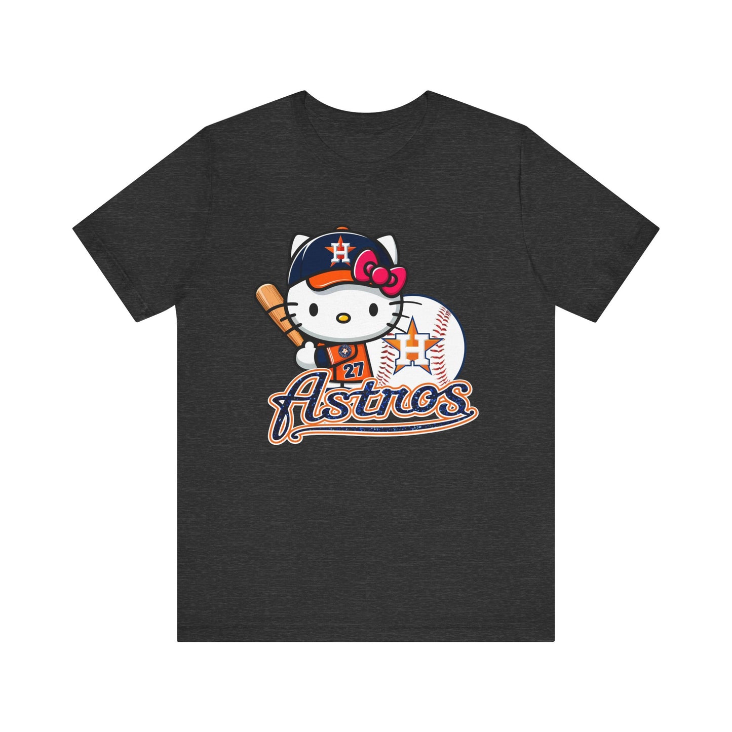 Astros - Kitty - Orange and Navy - Unisex Jersey Short Sleeve Tee