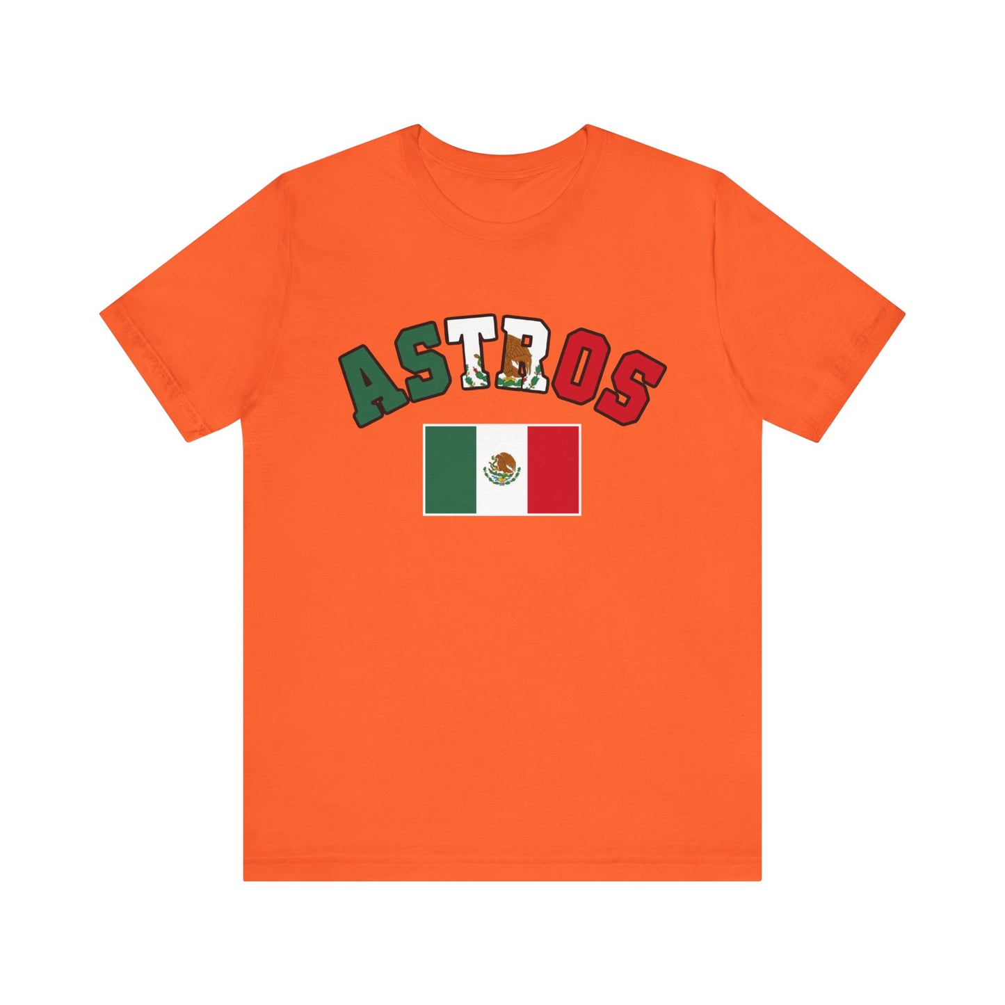 Astros Houston Mexico Flag Letters Unisex Short Sleeve Tee