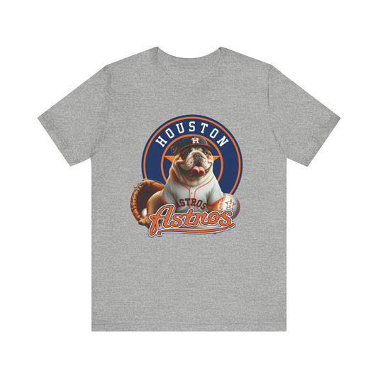 Astros - English bulldog - Houston - Unisex Short Sleeve Tee