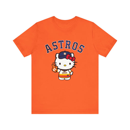 Astros - Houston - Kitty with Striped Jersey - Short Sleeve Tee