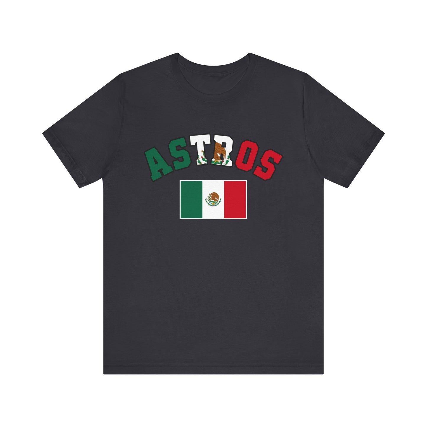 Astros Houston Mexico Flag Letters Unisex Short Sleeve Tee