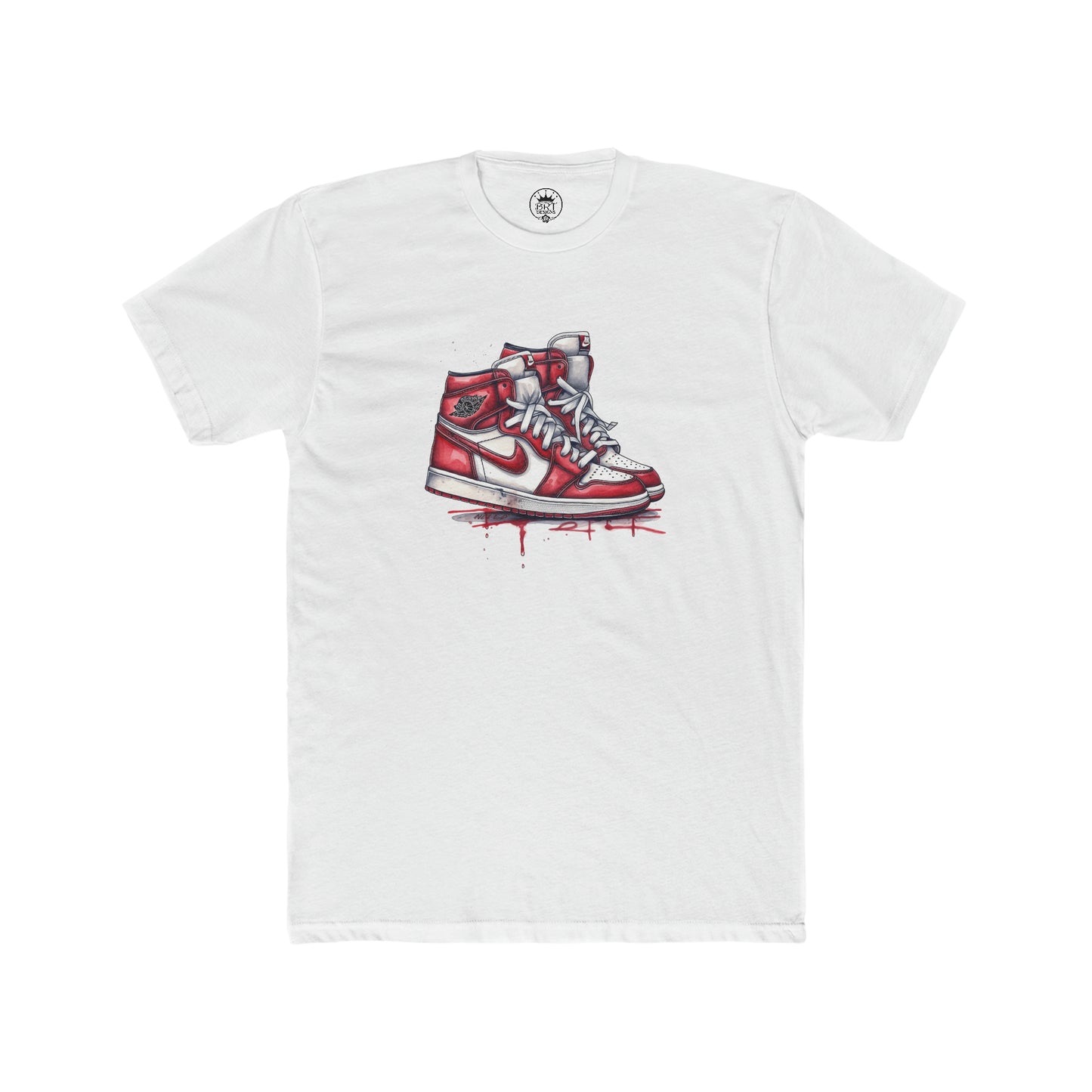 Jordan drip shoes (RED) Men's Cotton Crew Tee