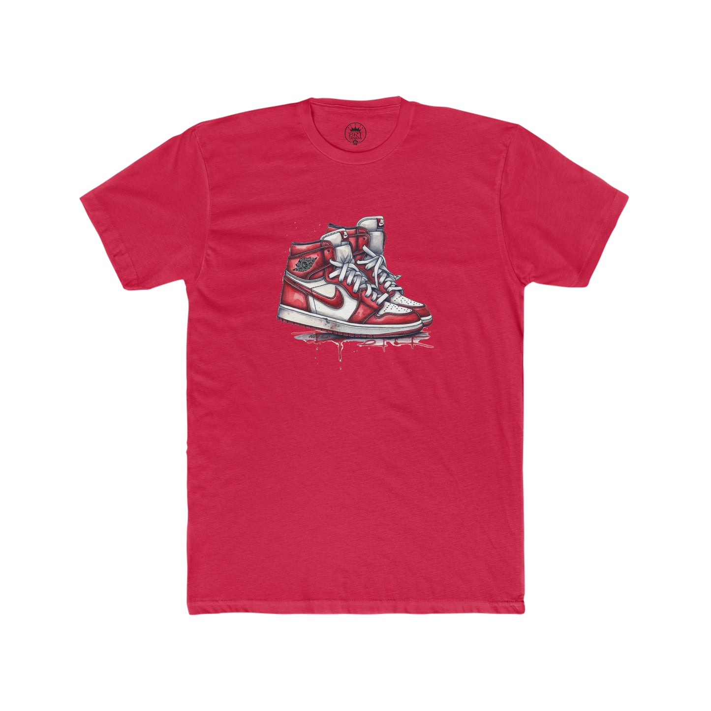 Jordan drip shoes (RED) Men's Cotton Crew Tee