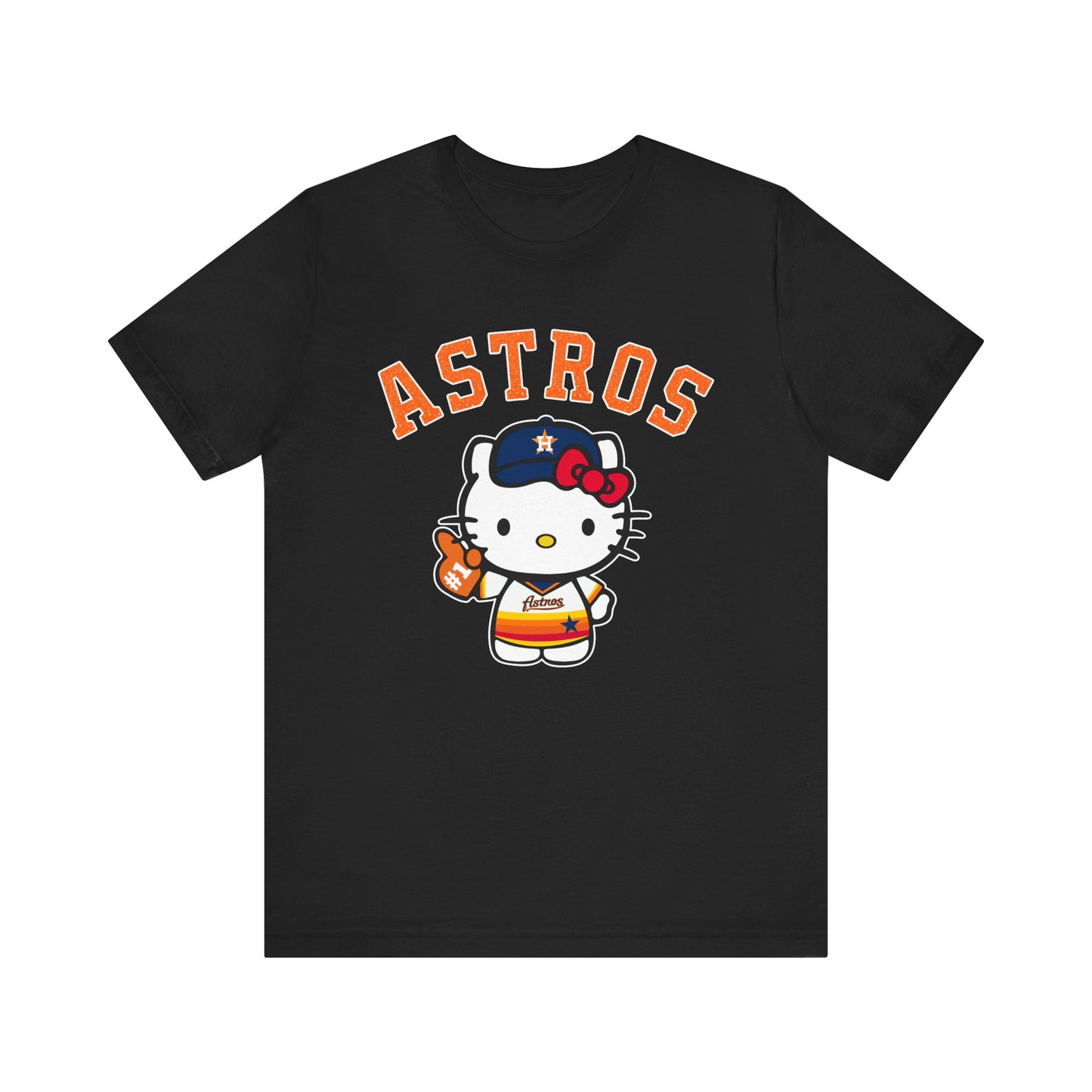 Astros - Houston - Kitty with Striped Jersey - Short Sleeve Tee