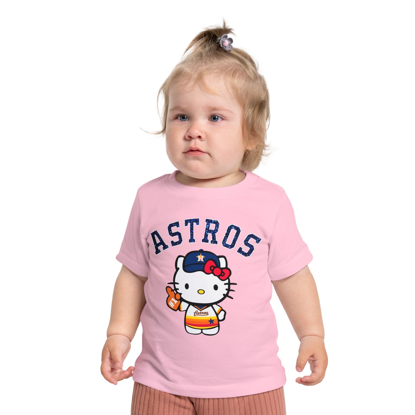 Astros - Houston - Kitty in Striped Jersey Baby Short Sleeve T-Shirt