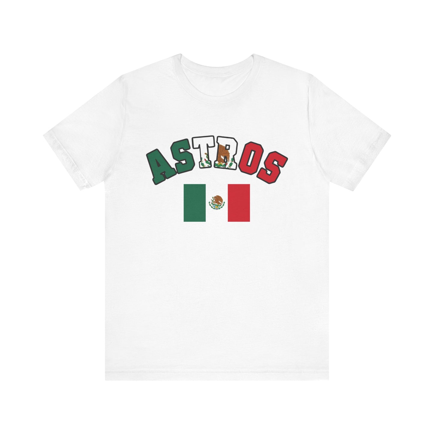 Astros Houston Mexico Flag Letters Unisex Short Sleeve Tee