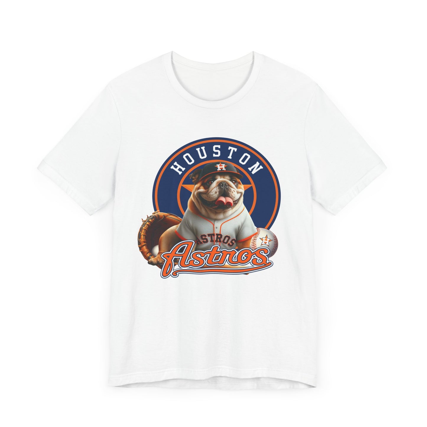 Astros - English bulldog - Houston - Unisex Short Sleeve Tee