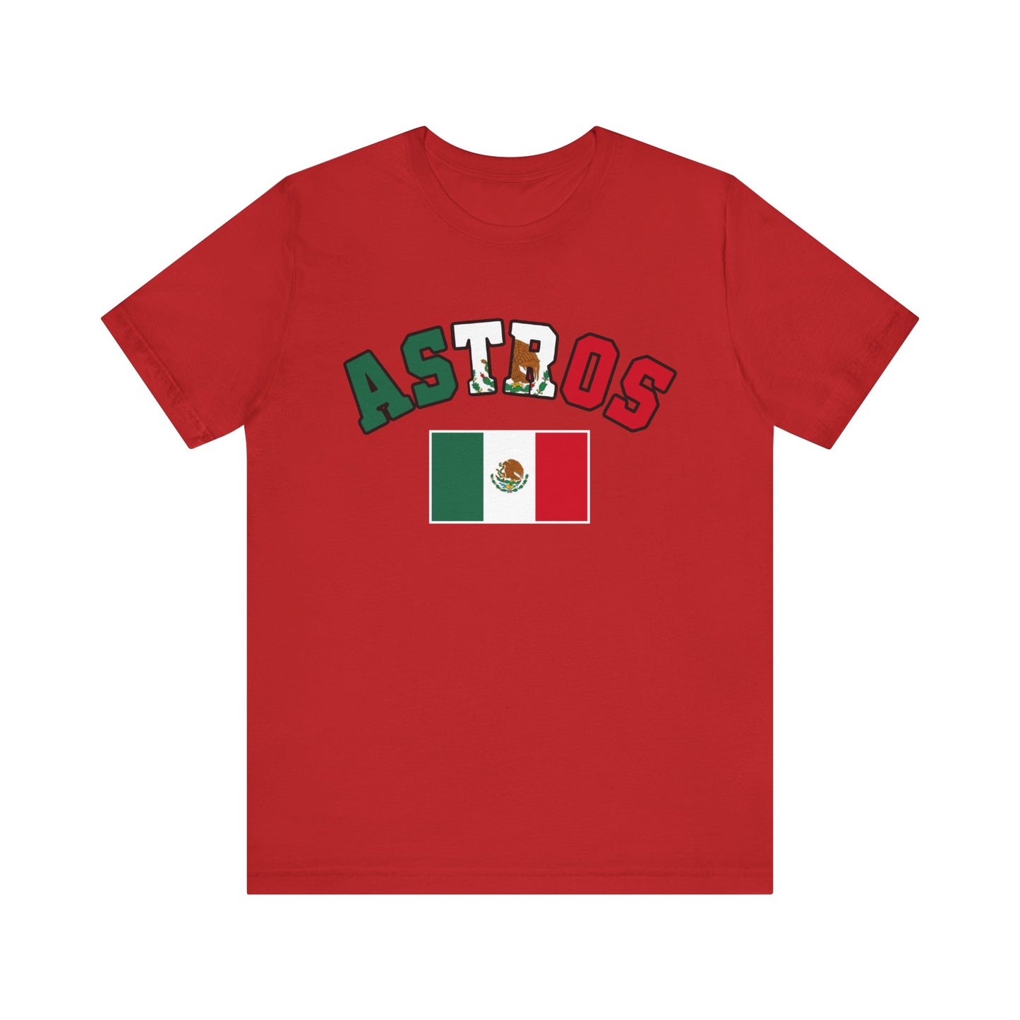 Astros Houston Mexico Flag Letters Unisex Short Sleeve Tee