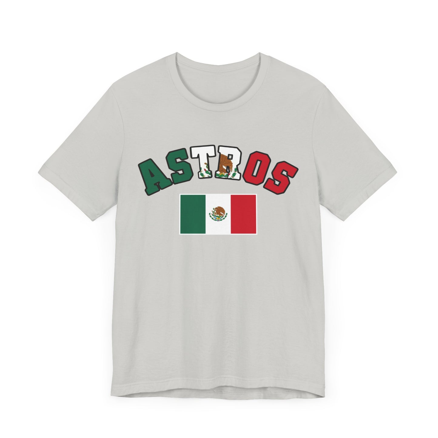 Astros Houston Mexico Flag Letters Unisex Short Sleeve Tee