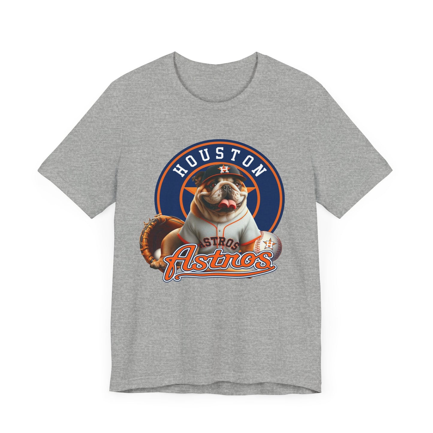 Astros - English bulldog - Houston - Unisex Short Sleeve Tee
