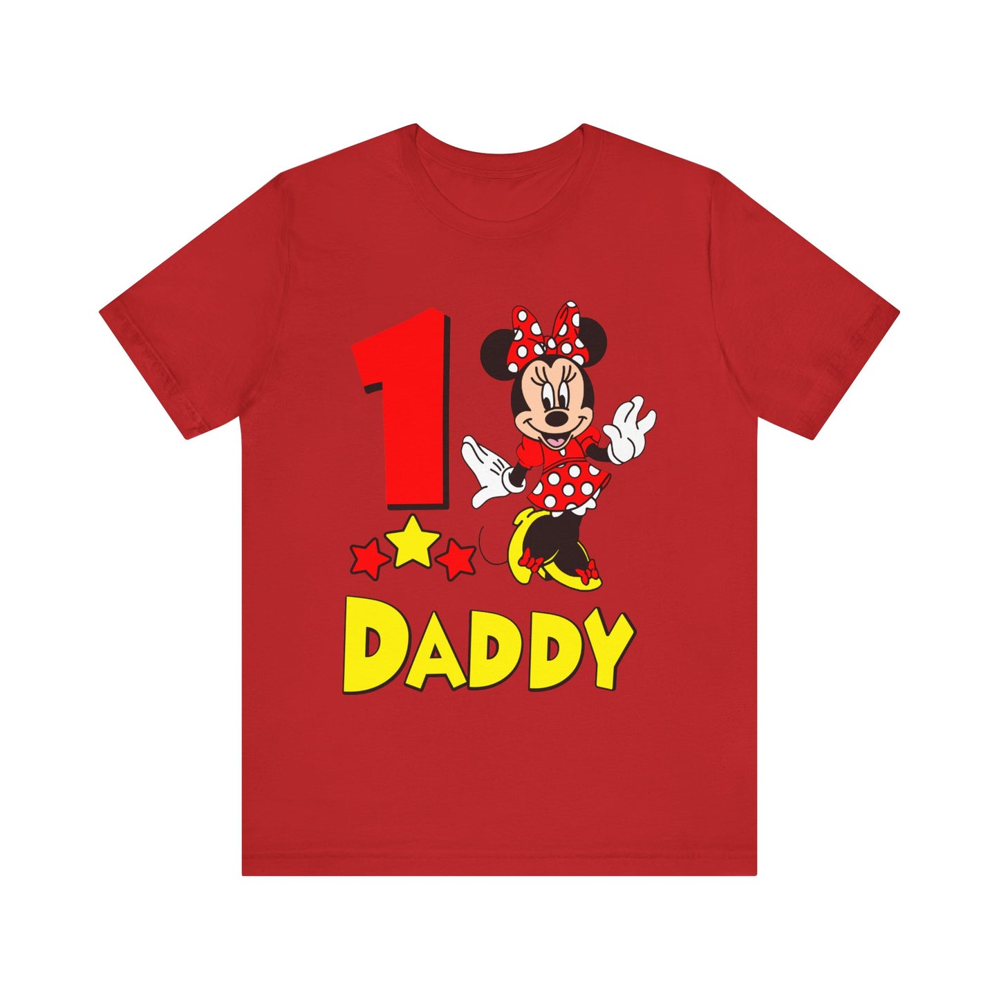 1st birthday - Minnie - Daddy shirt - Unisex Short Sleeve Tee