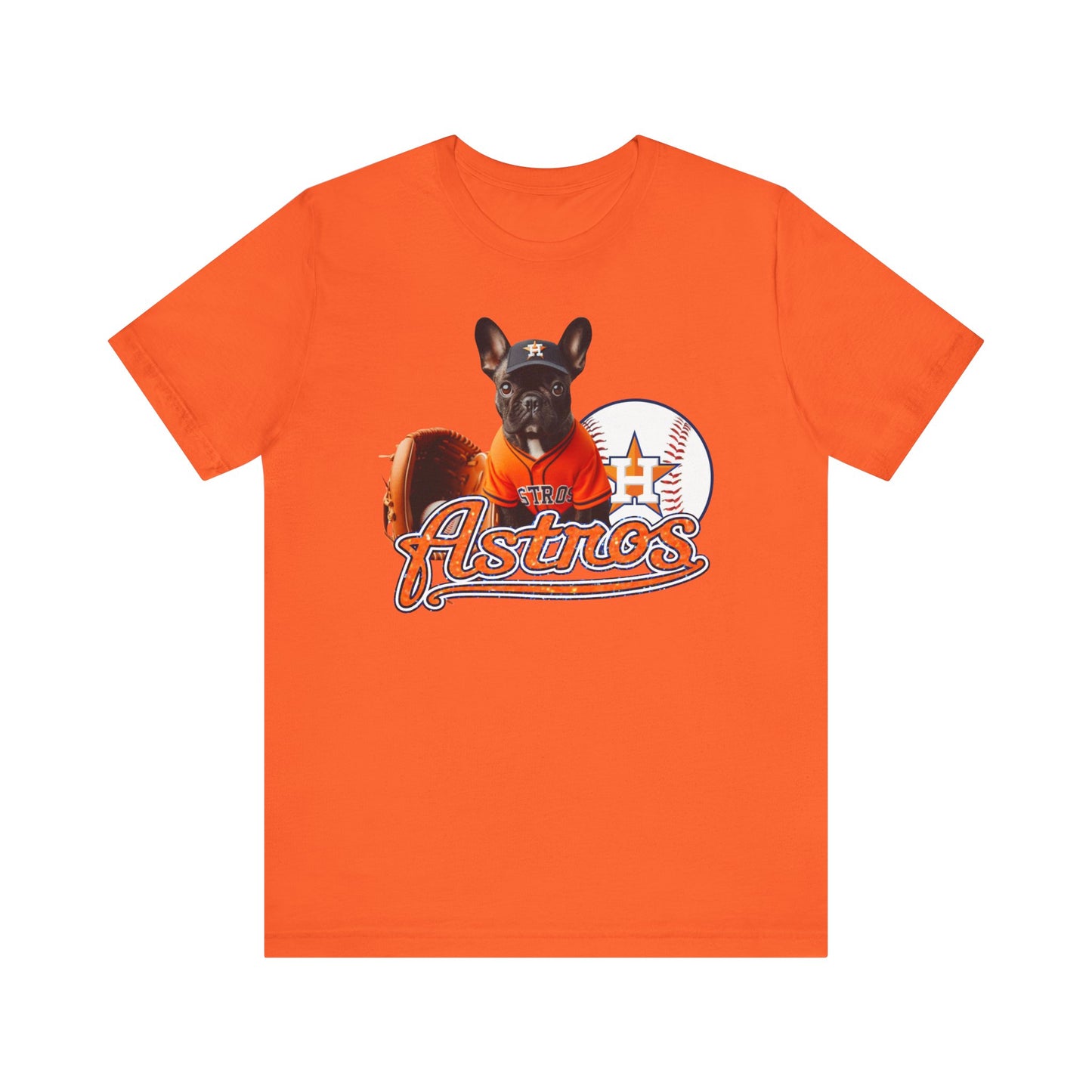 Astros - French bulldog - Houston - Unisex Short Sleeve Tee