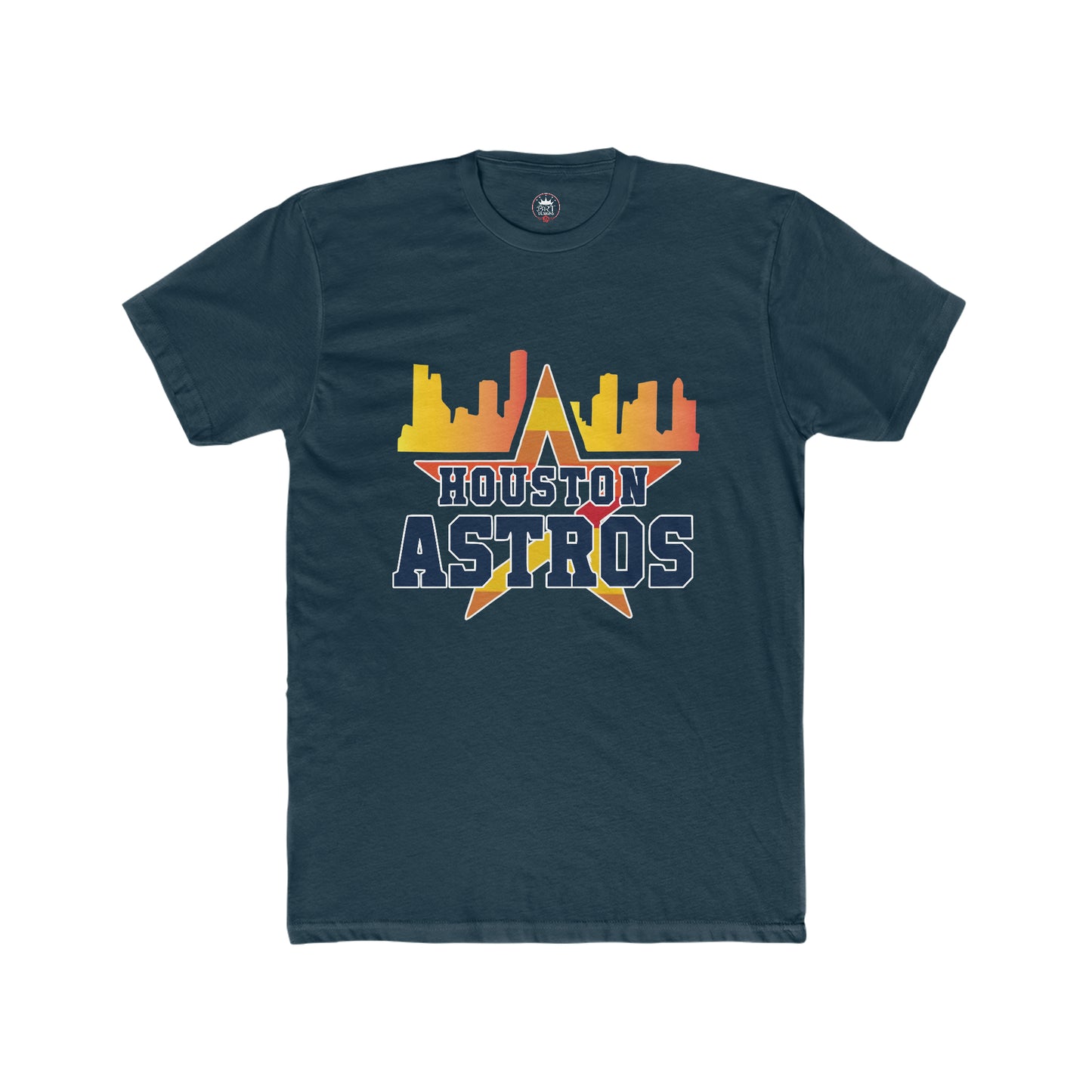 Houston Astros throwback with skyline Men's Cotton Crew Tee