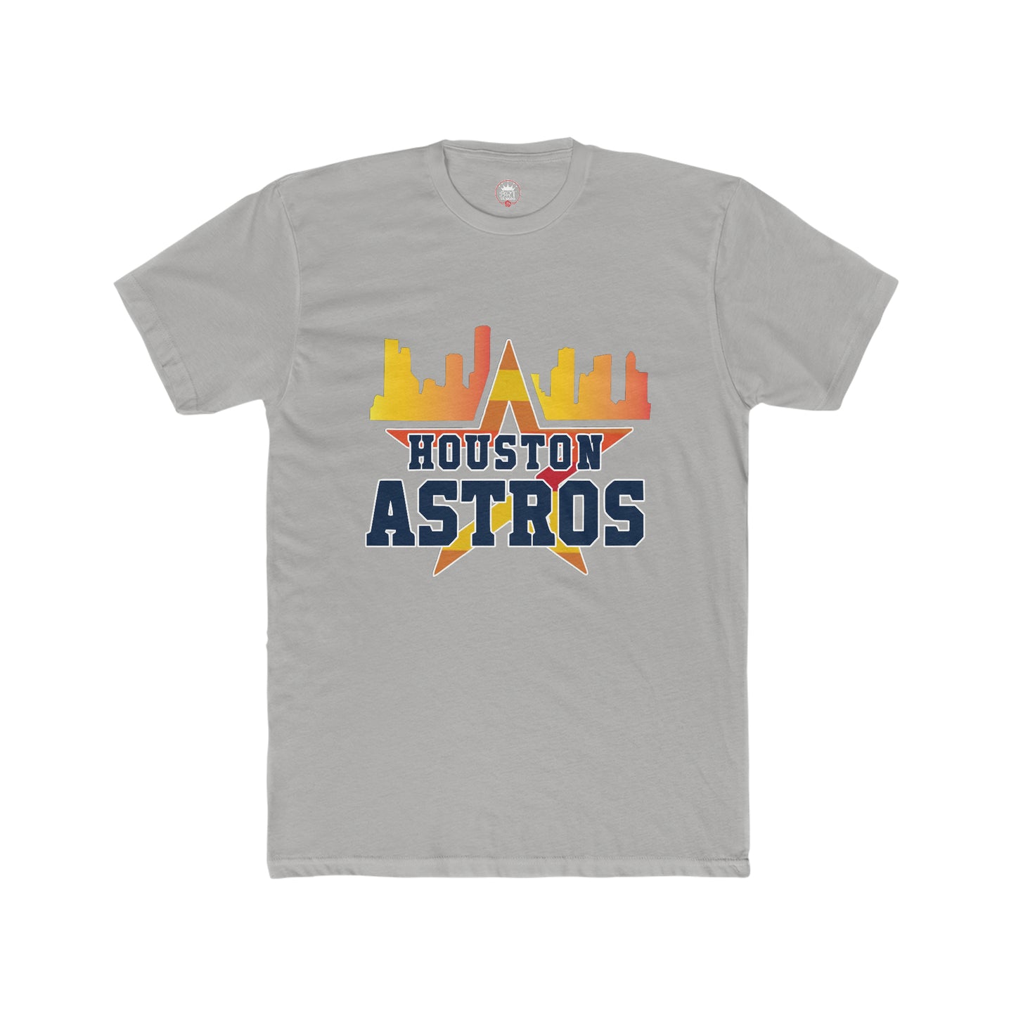 Houston Astros throwback with skyline Men's Cotton Crew Tee