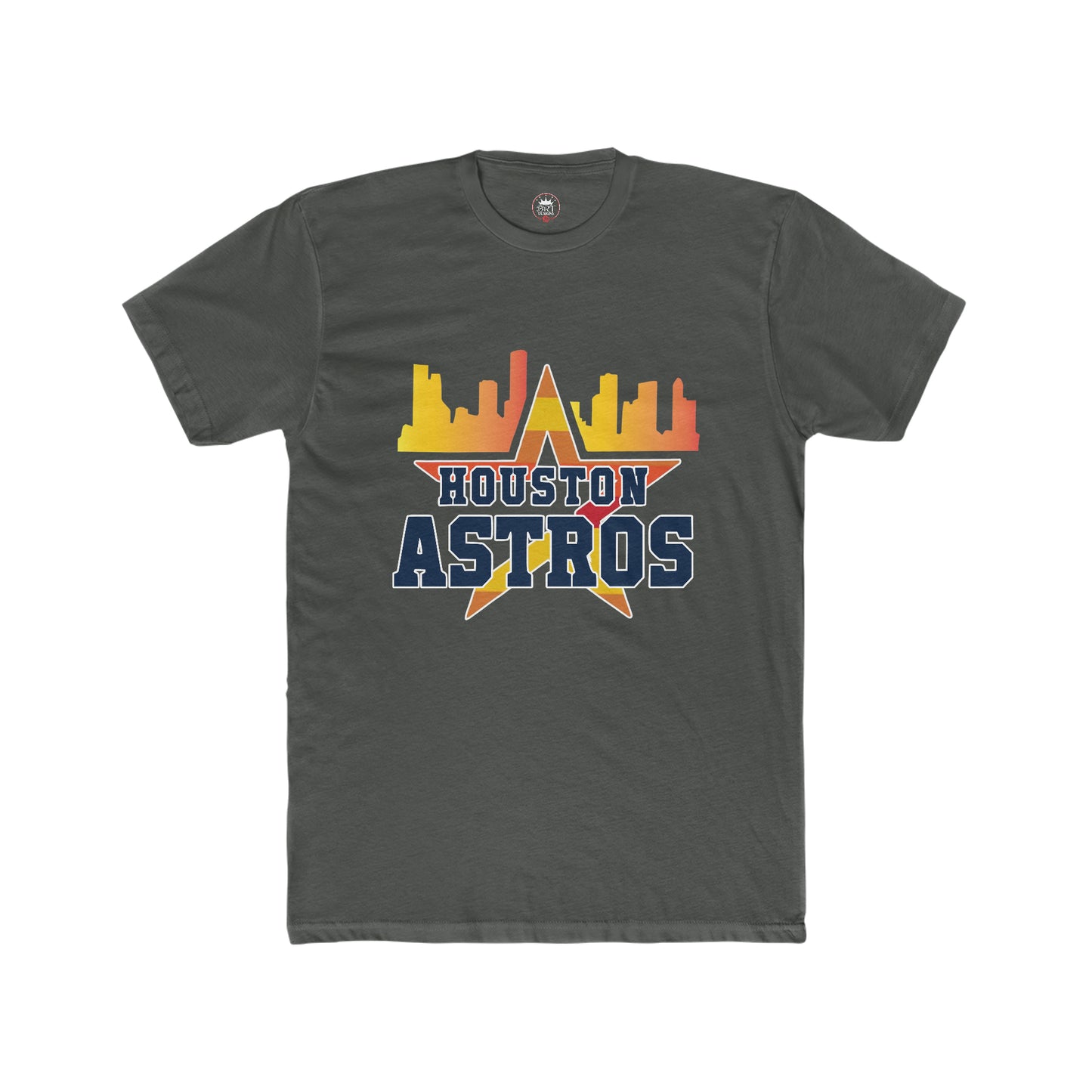 Houston Astros throwback with skyline Men's Cotton Crew Tee