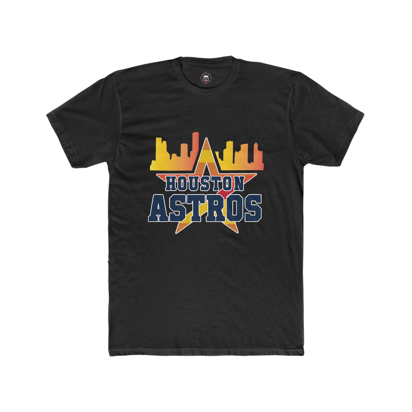 Houston Astros throwback with skyline Men's Cotton Crew Tee