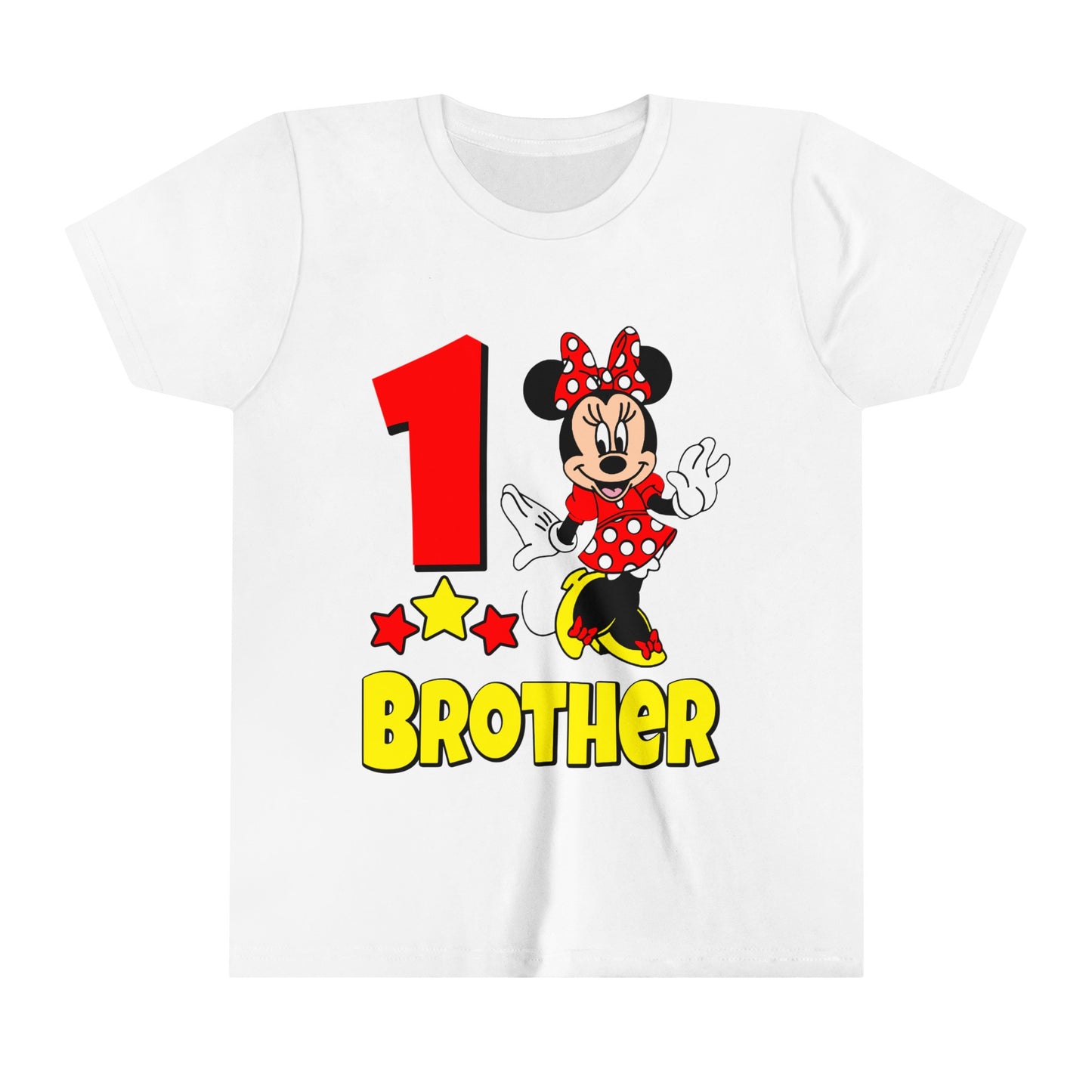 1st birthday Minnie brother Youth Short Sleeve Tee