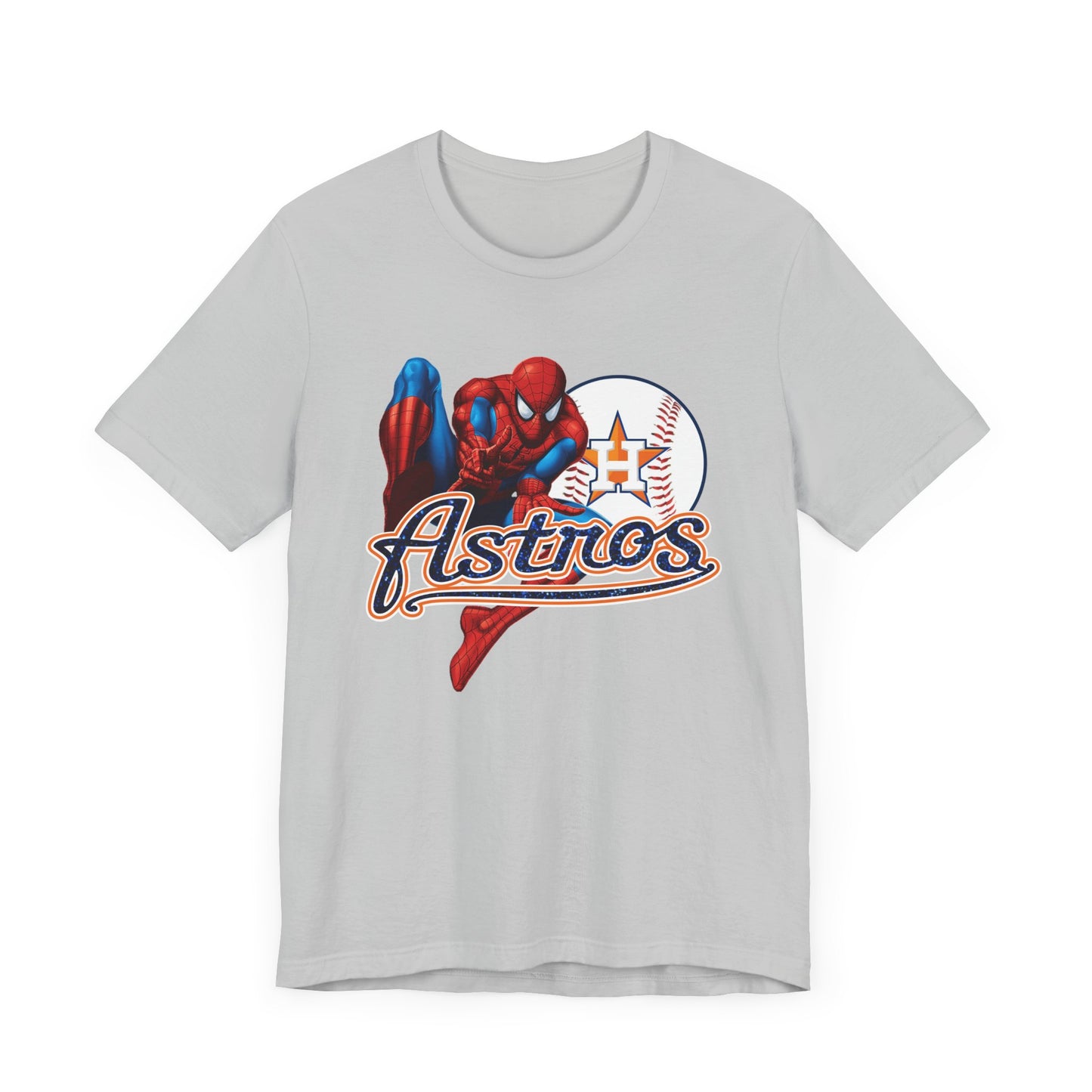 Astros - Spider - Houston - Navy letters (Glitter letters) - Unisex Short Sleeve Tee