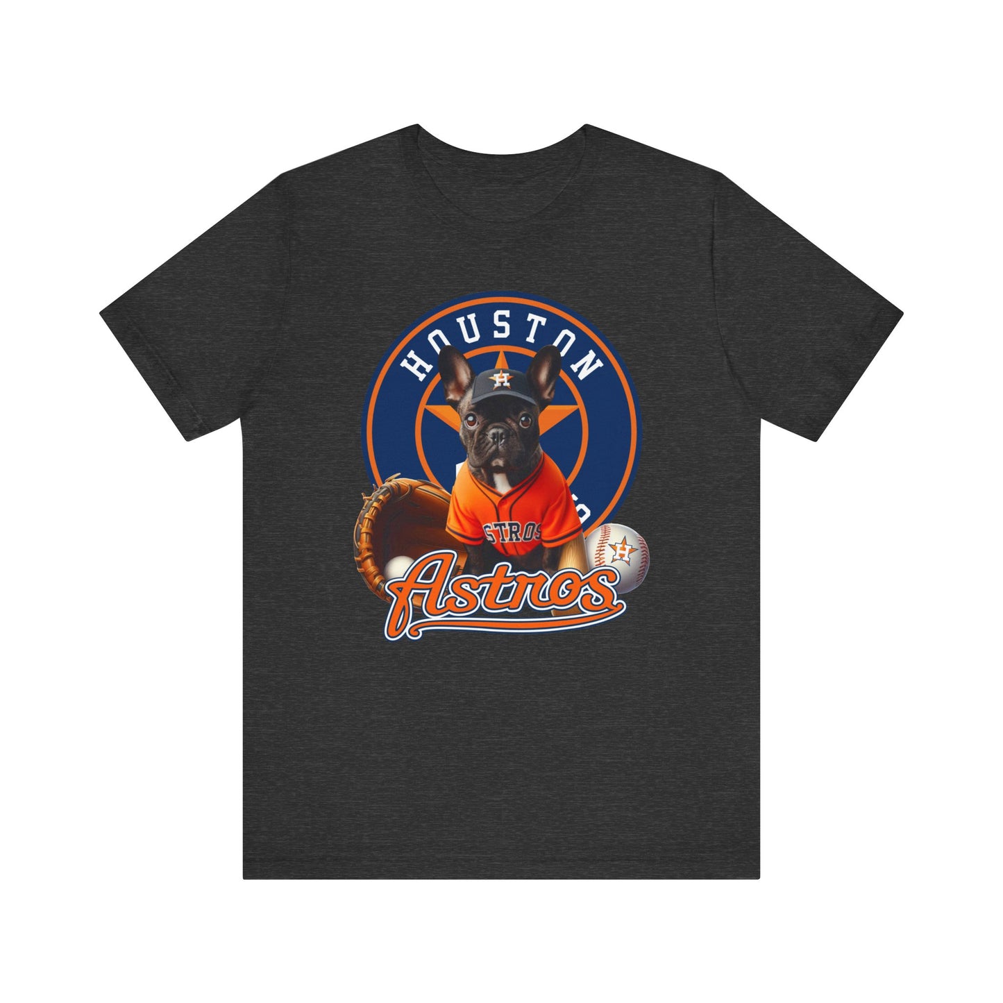 Astros - French bulldog 2 - Houston - Unisex Short Sleeve Tee