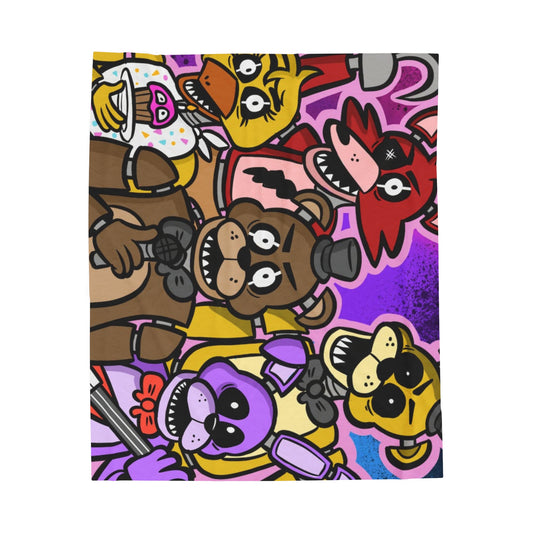 Five Nights at Freddys Velveteen Plush Blanket