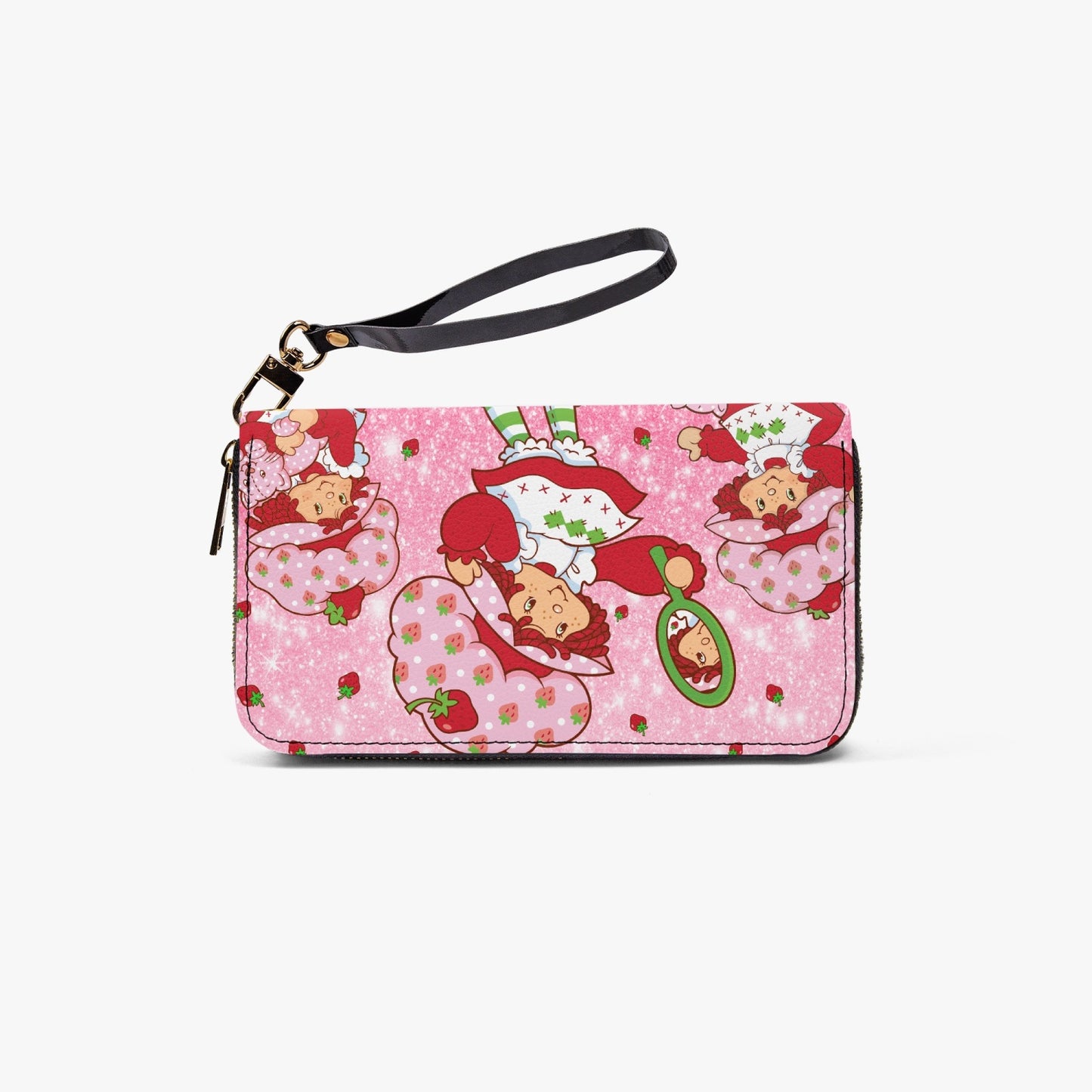 Strawberry Shortcake Leather Strap Zipper Wallet