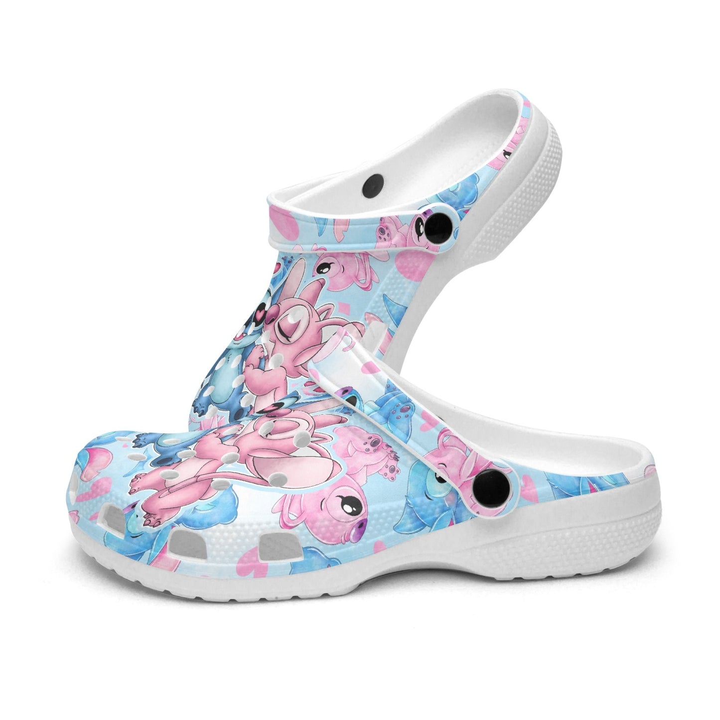 Stitch and Angel All Over Printed Clogs