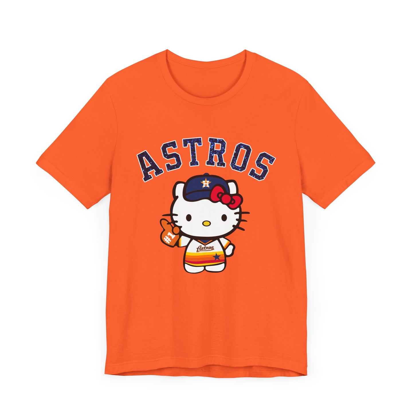 Astros - Houston - Kitty with Striped Jersey - Short Sleeve Tee