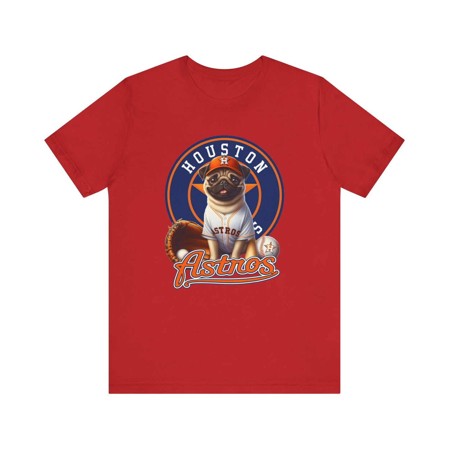 Astros - Pug - Houston - Unisex Short Sleeve Tee