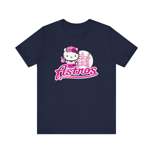 Pink Kitty Astros Unisex Jersey Short Sleeve Tee