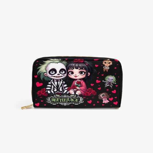 Beetlejuice and Lydia Long Wallet with Wrist Strap