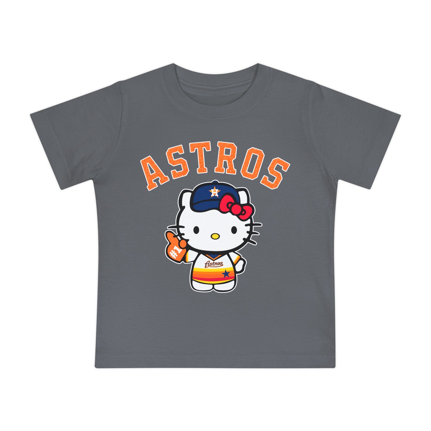 Astros - Houston - Kitty in Striped Jersey Baby Short Sleeve T-Shirt