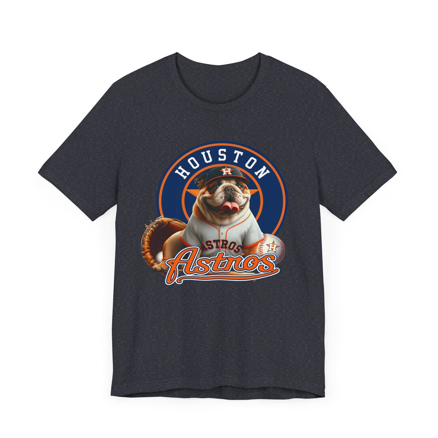 Astros - English bulldog - Houston - Unisex Short Sleeve Tee