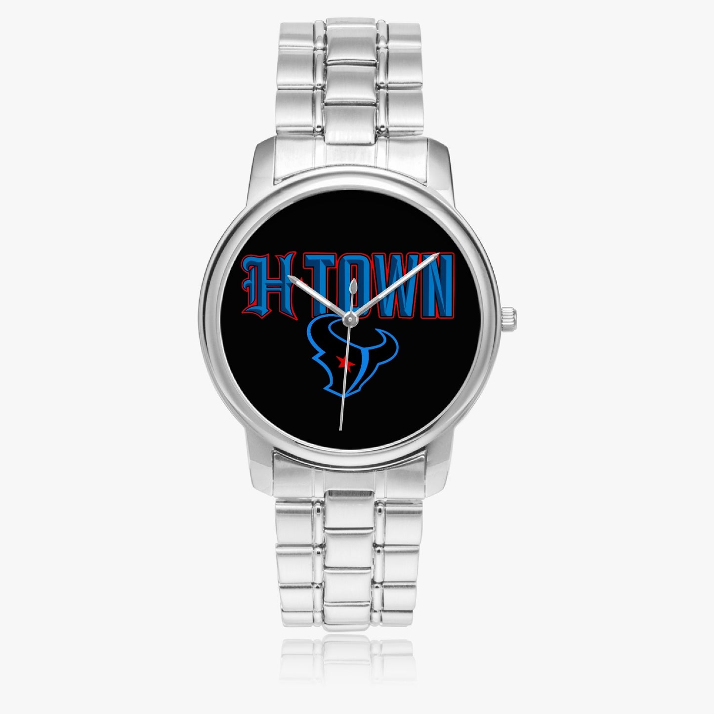 H-Town Folding Clasp Type Stainless Steel Quartz Watch