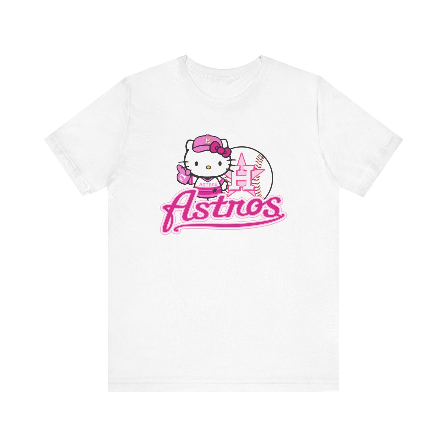 Pink Kitty Astros Unisex Jersey Short Sleeve Tee