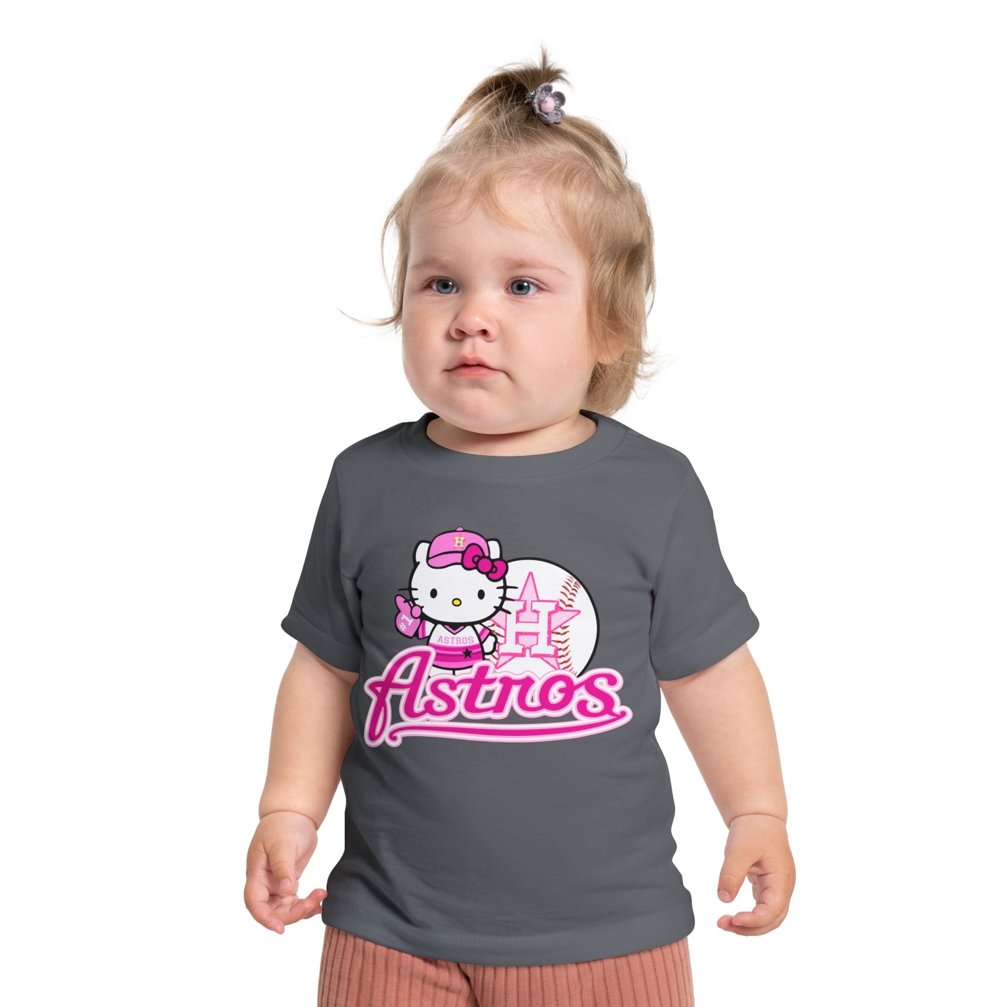 Astros - Houston - Pink Kitty -  Baby Short Sleeve T-Shirt