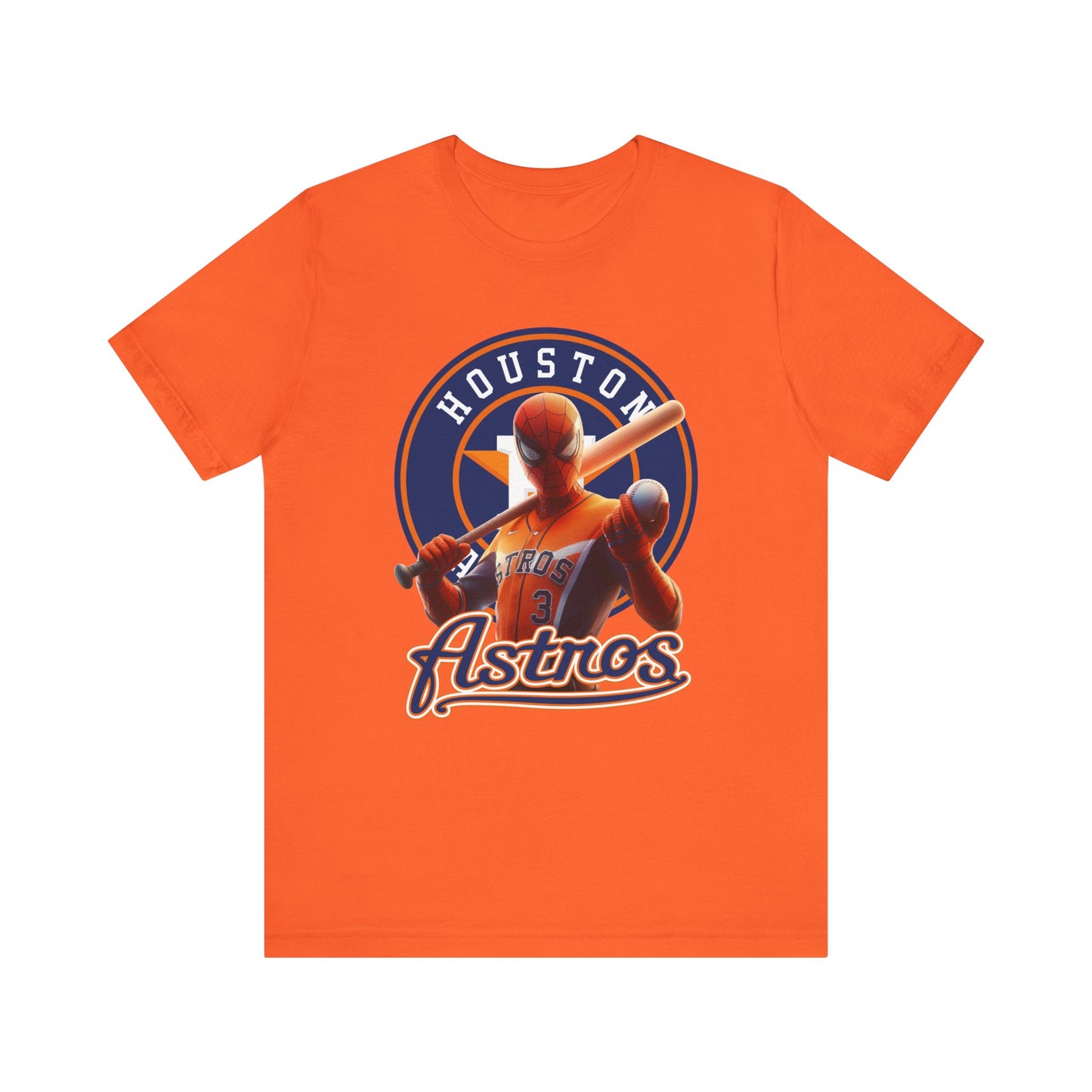 Astros - Spider - Orange and Navy - Unisex Short Sleeve Tee