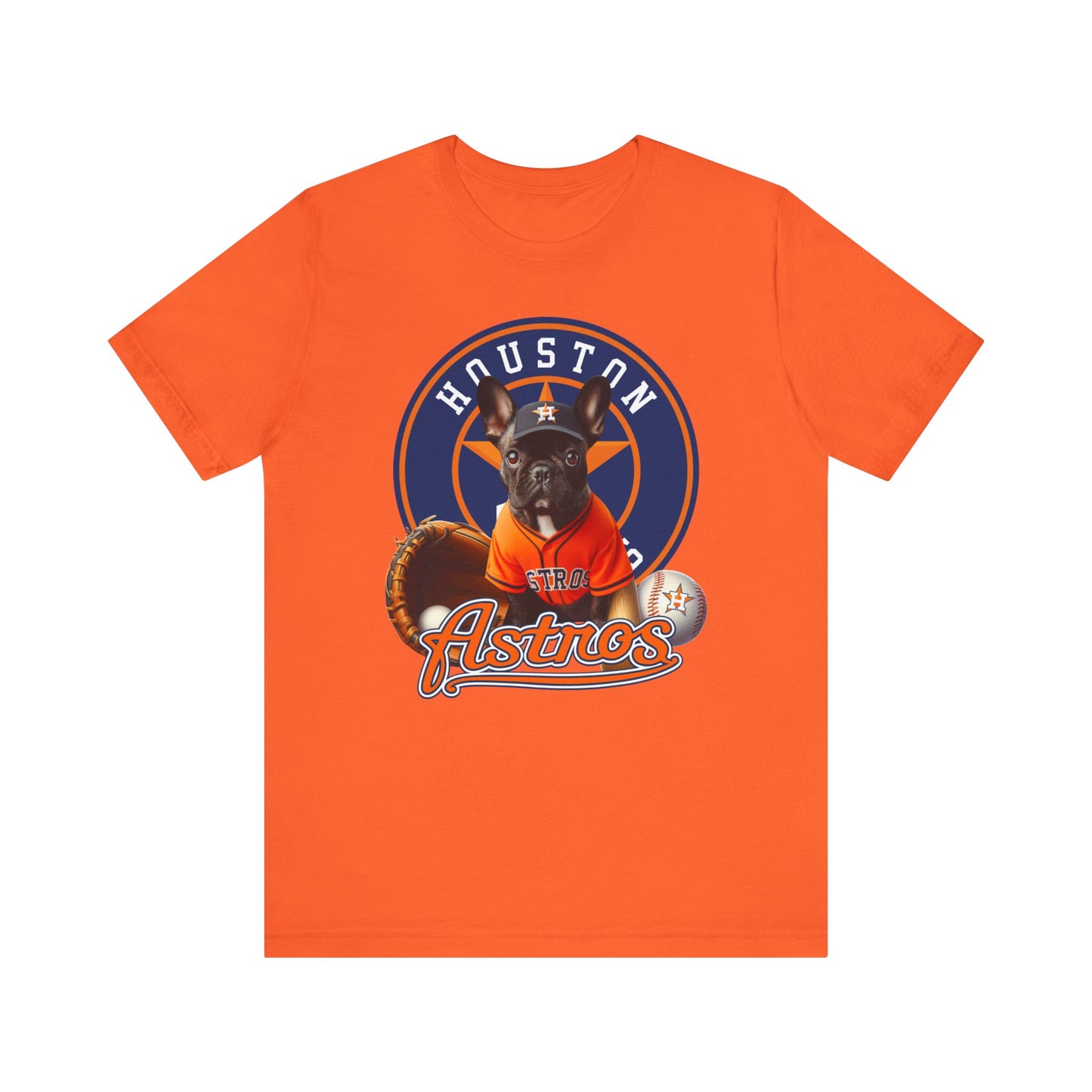 Astros - French bulldog 2 - Houston - Unisex Short Sleeve Tee