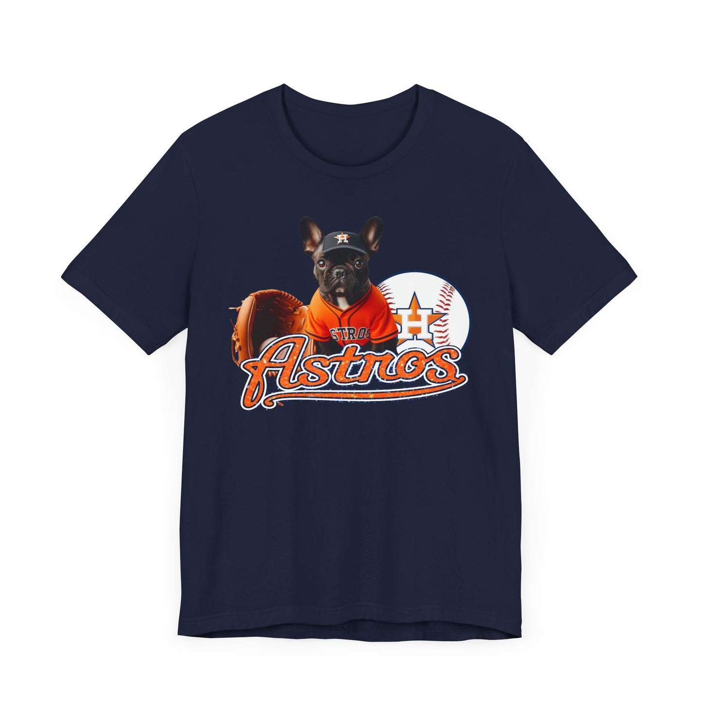 Astros - French bulldog - Houston - Unisex Short Sleeve Tee