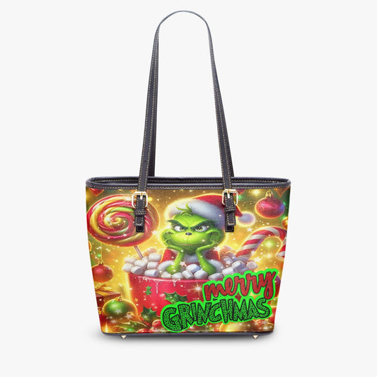 MERRY GRINCHMAS Leather Tote Bag for Women