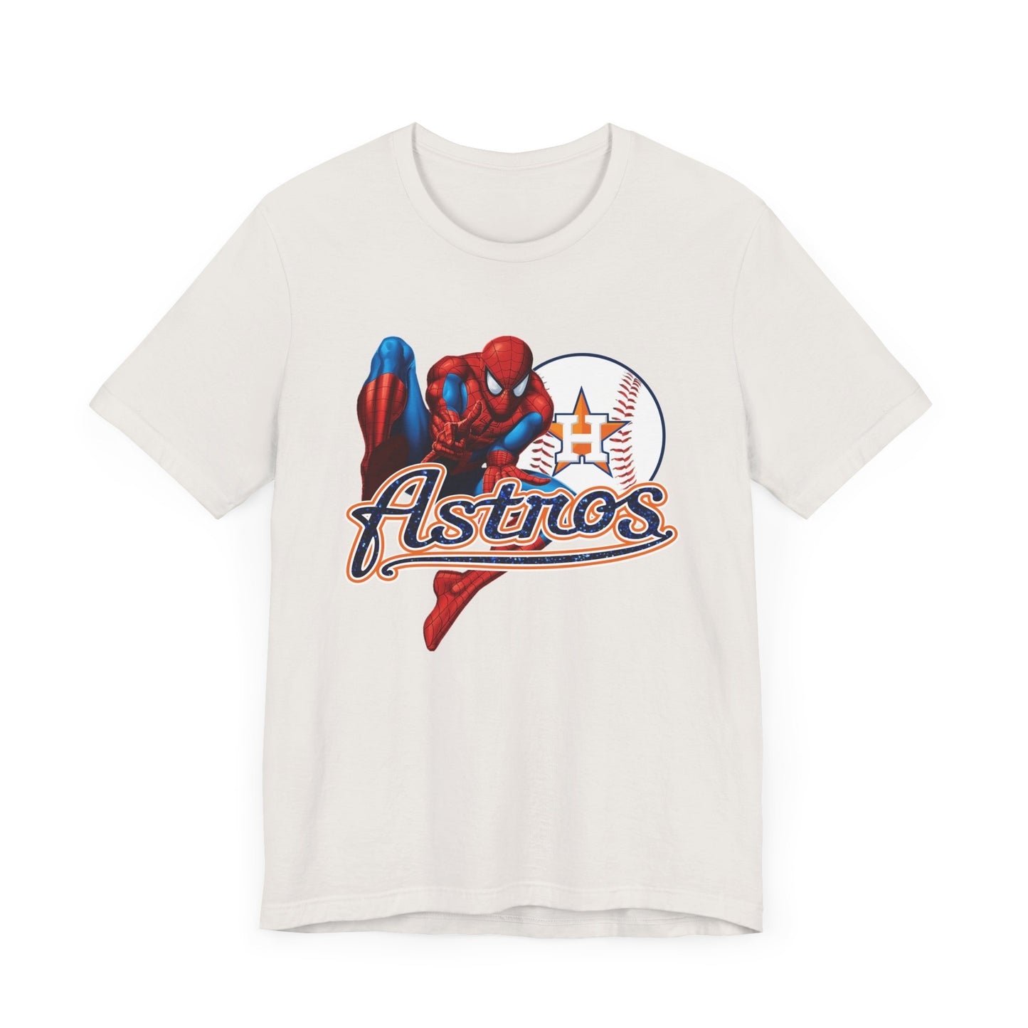 Astros - Spider - Houston - Navy letters (Glitter letters) - Unisex Short Sleeve Tee