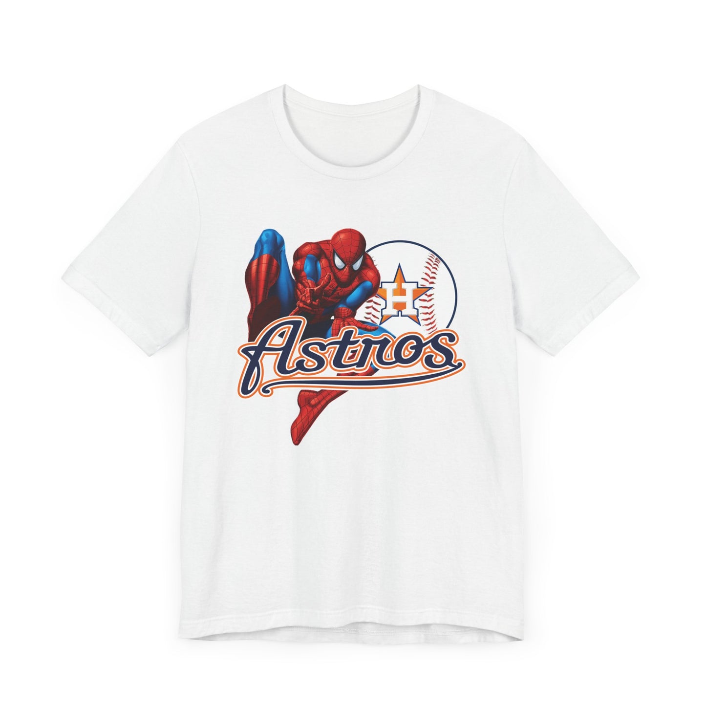 Astros - Spider - Houston - Navy letters (no glitter) - Unisex Short Sleeve Tee