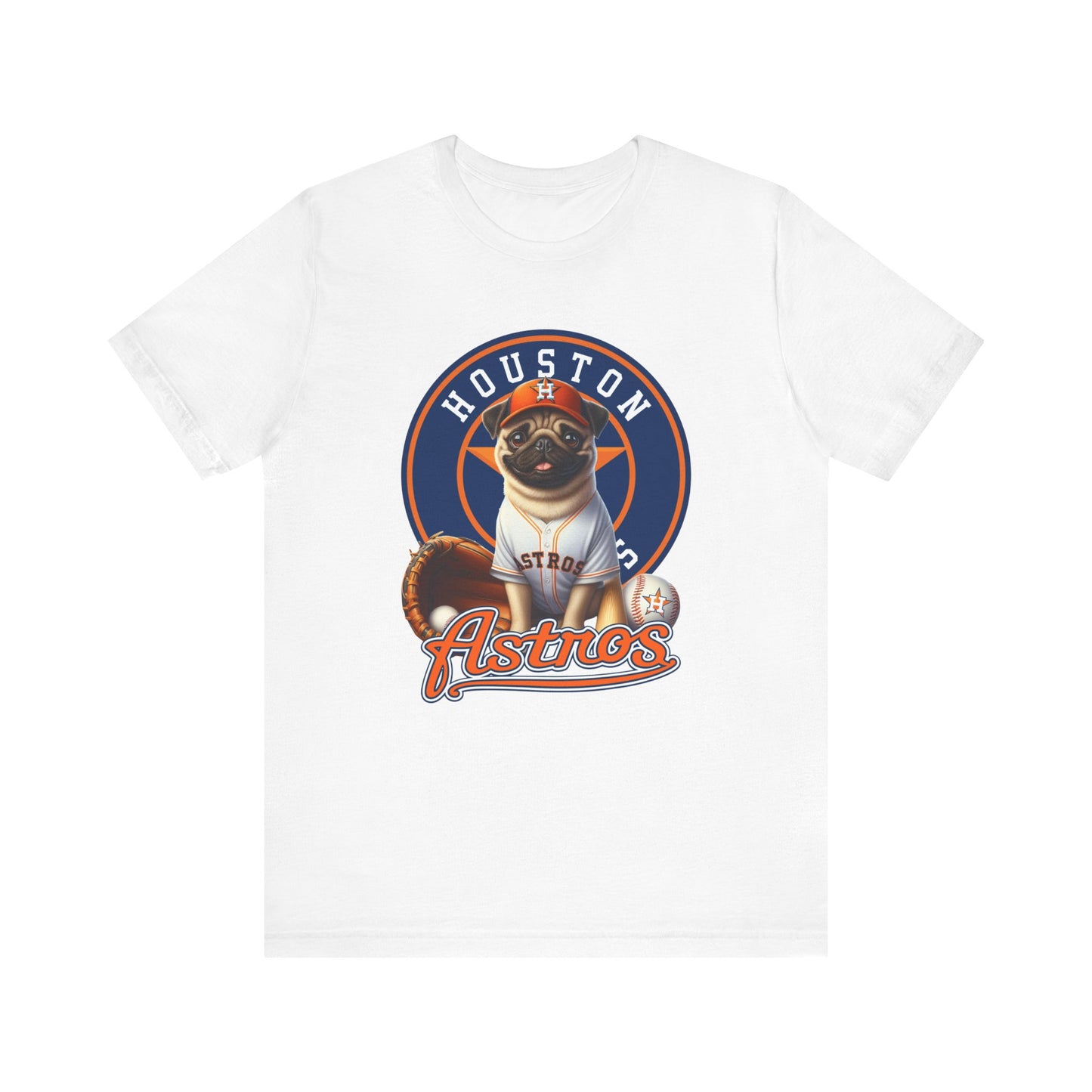 Astros - Pug - Houston - Unisex Short Sleeve Tee