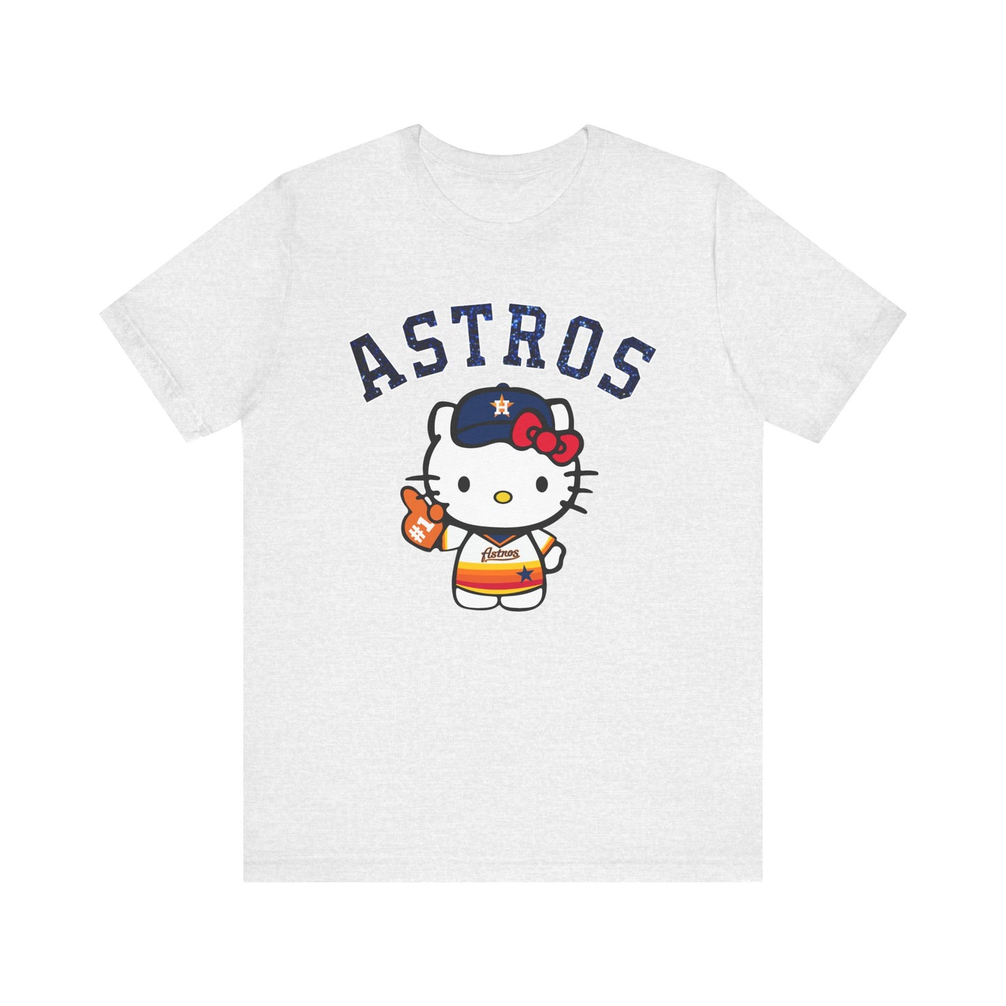 Astros - Houston - Kitty with Striped Jersey - Short Sleeve Tee