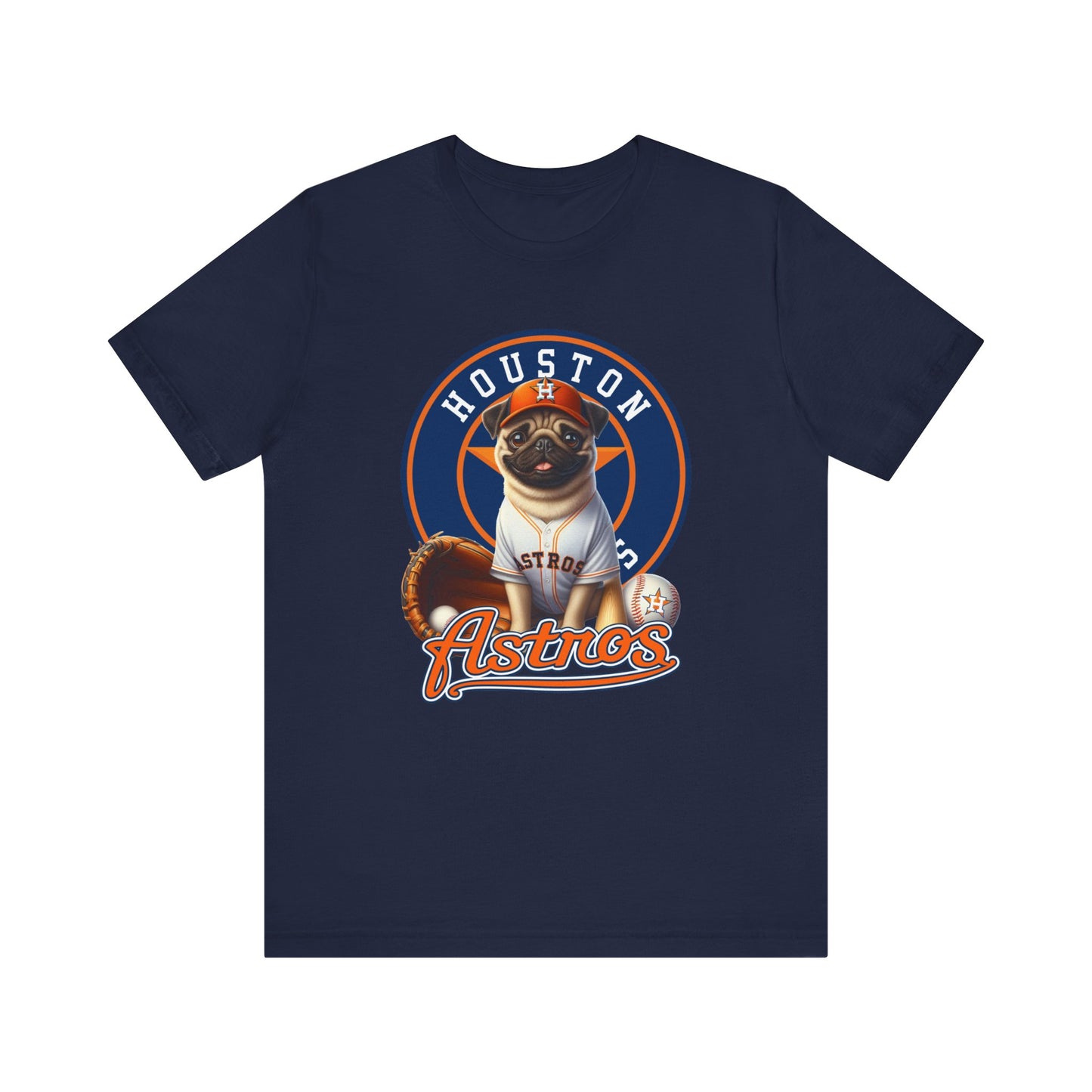 Astros - Pug - Houston - Unisex Short Sleeve Tee