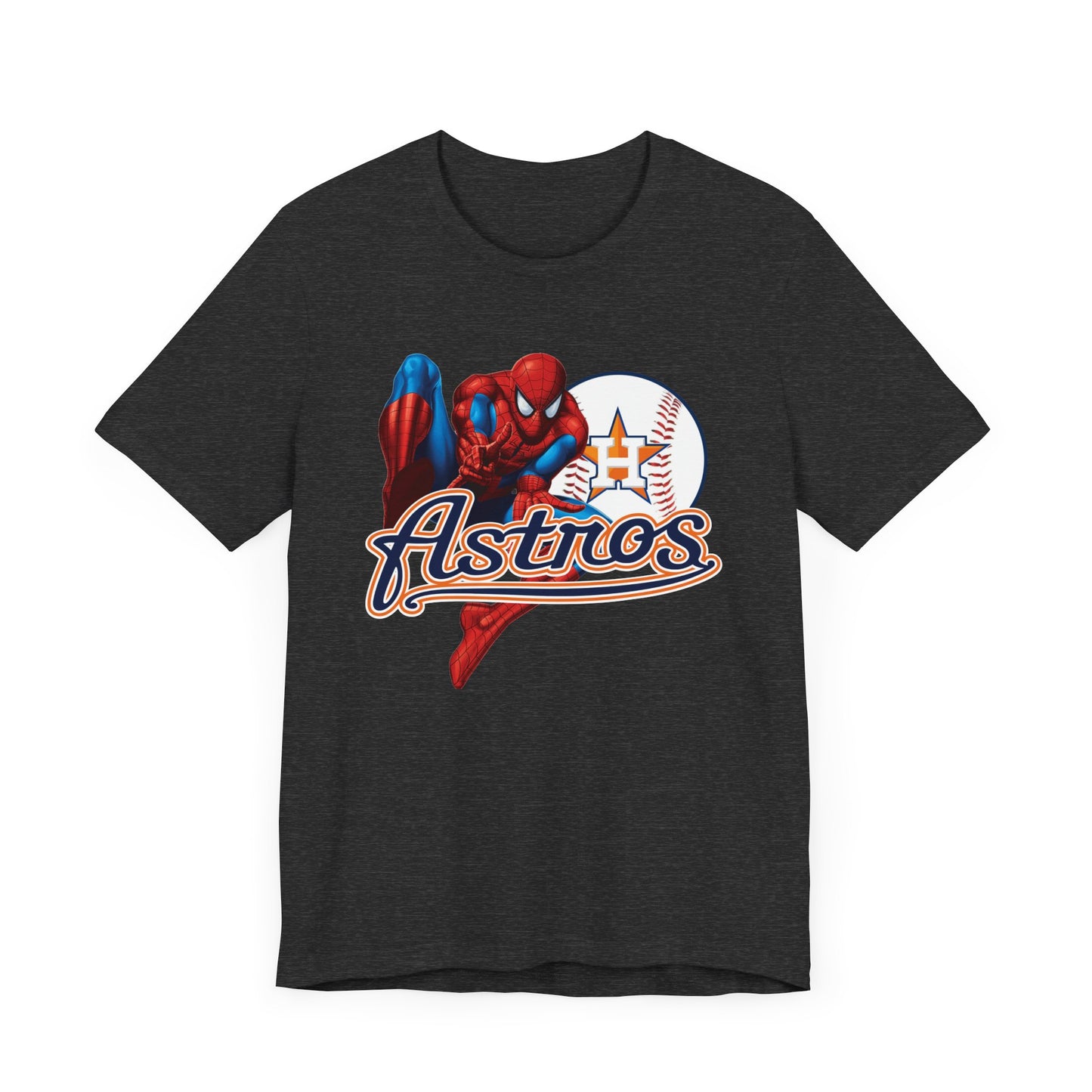 Astros - Spider - Houston - Navy letters (no glitter) - Unisex Short Sleeve Tee